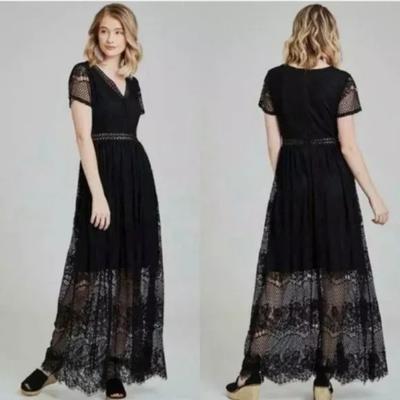 Altar'd State | Dresses | Stunning Altard State Black Lace Maxi Dress Size  Medium | Poshmark